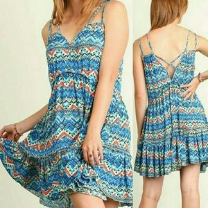 Umgee Aztec shift boho dress size medium